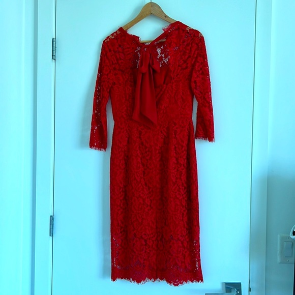 J Crew Red Lace Sheath Dress - Picture 4 of 11